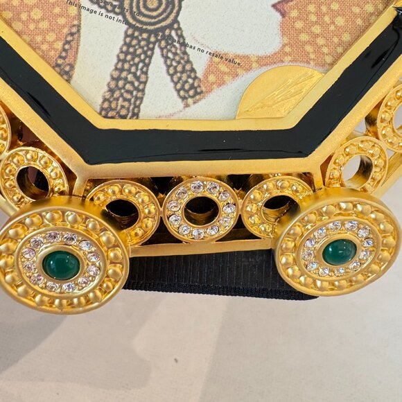 Authentic Erté Sevenarts Ltd. jeweled octagonal photo frame – rare Art Deco gold - Picture 7 of 9